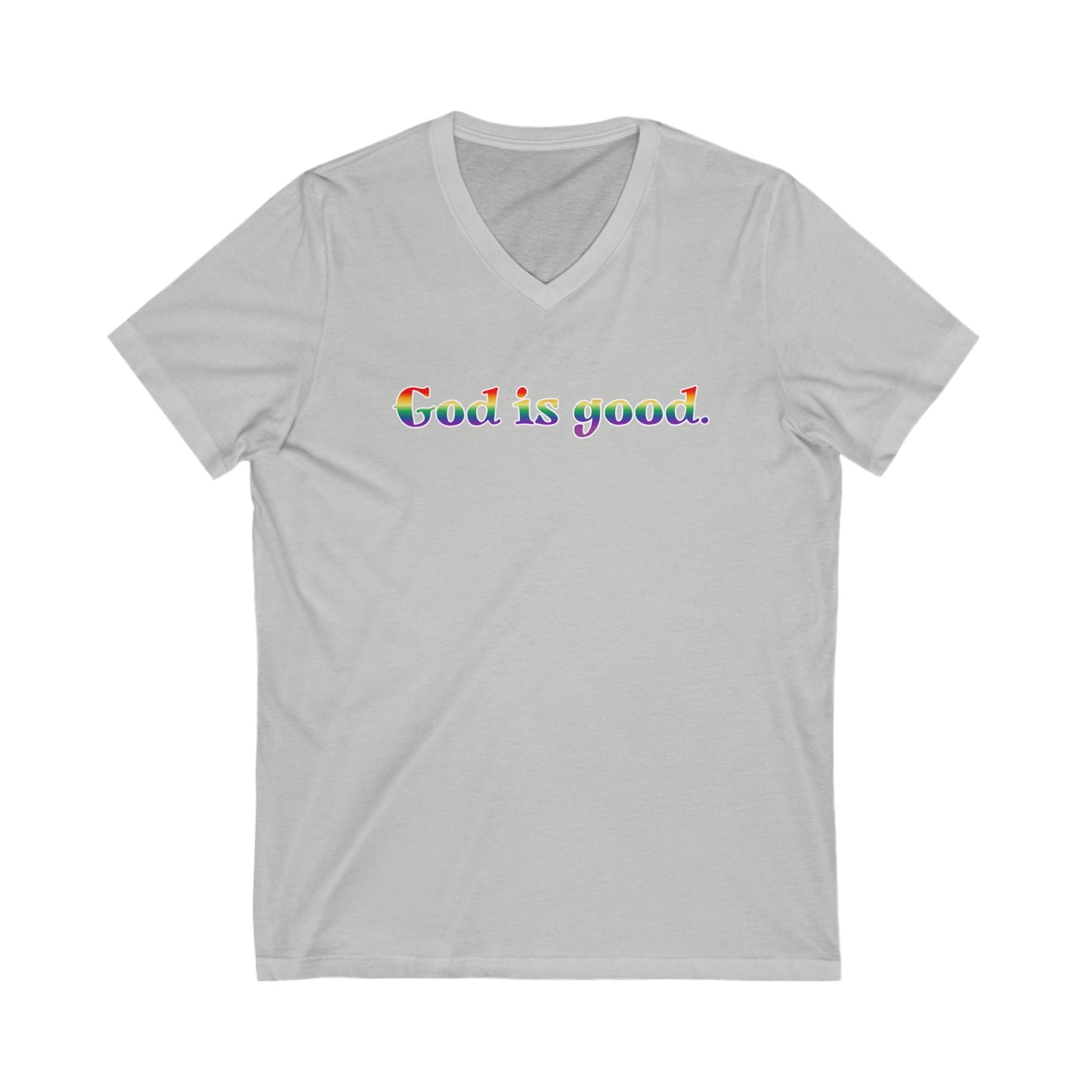 God is Good-Unisex Jersey Short Sleeve V-Neck Tee