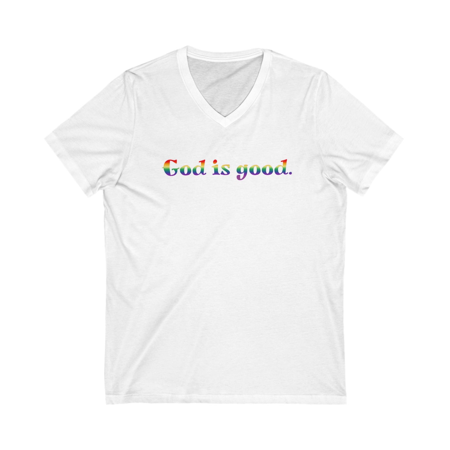 God is Good-Unisex Jersey Short Sleeve V-Neck Tee