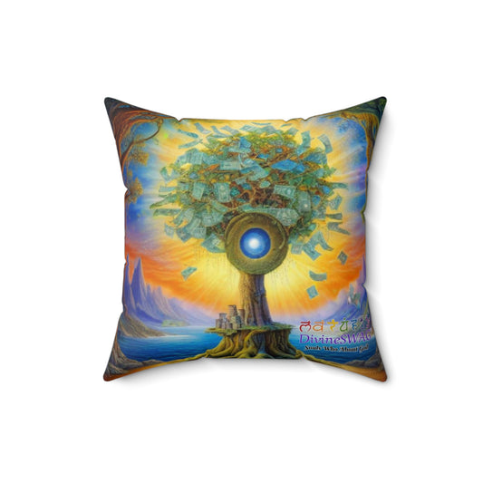 Money Tree Manifestation Pillow-Green