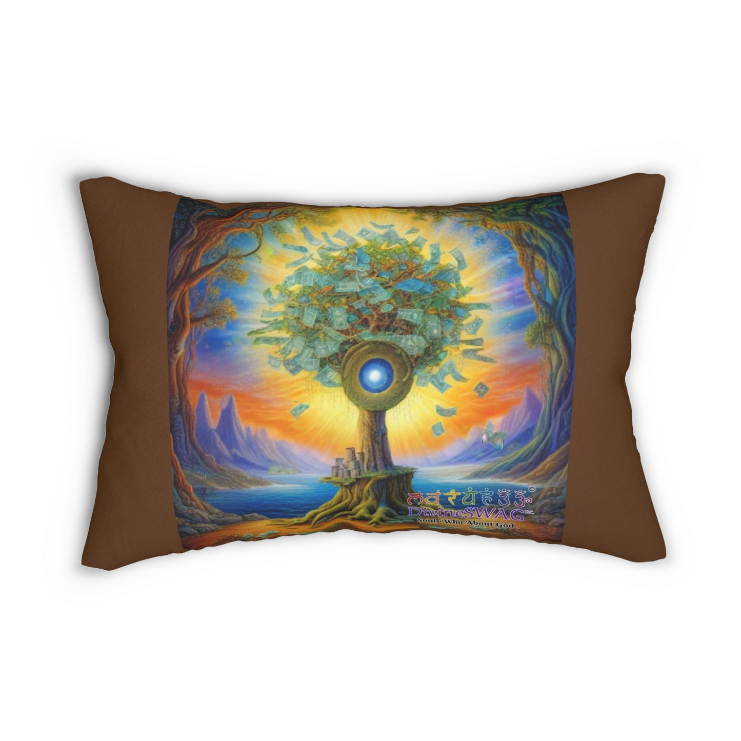 Money Tree Power Nap Manifesting Pillow-Brown